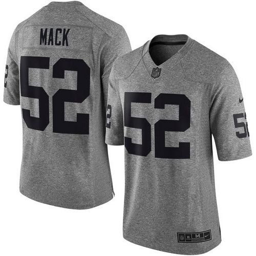 Nike Raiders #52 Khalil Mack Gray Men's Stitched NFL Limited Gridiron Gray Jersey
